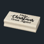 Make Christmas Great Again Trump MAGA funny gift Rubber Stamp<br><div class="desc">Trump in a wraith christmas card on red background with white snowflakes. Make America Great Again and Make Christmas Great Again patriotic card for americans!</div>