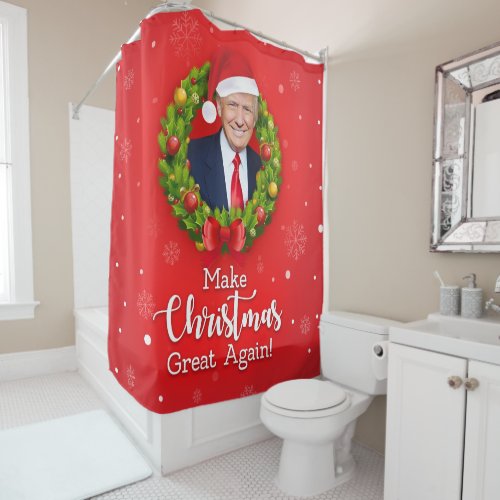 Make Christmas Great Again Trump MAGA funny gift Shower Curtain