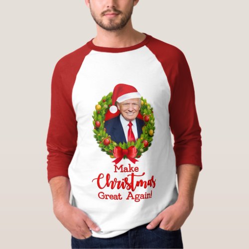 Make Christmas Great Again Trump MAGA funny gift T_Shirt