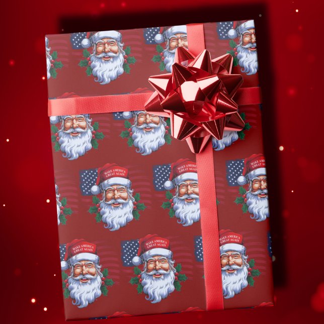 Make Christmas Great Again Trump Maga Wrapping Paper (Creator Uploaded)