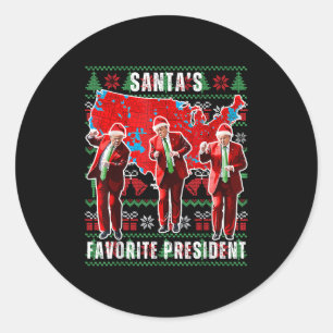 Make Christmas Great Again Trump Pajamas Ugly _2 Classic Round Sticker