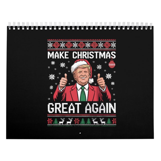 Make Christmas Great Again Trump Pajamas Ugly Xmas Calendar (Cover)