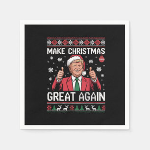 Make Christmas Great Again Trump Pajamas Ugly Xmas Napkins