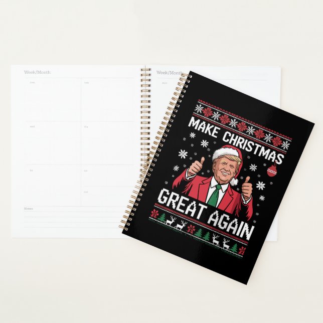 Make Christmas Great Again Trump Pajamas Ugly Xmas Planner (Display)