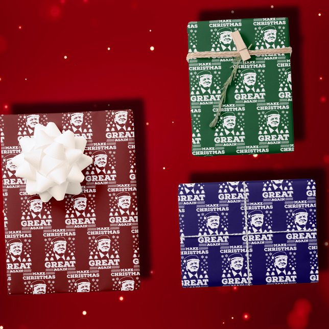 Make Christmas Great Again Trump Red Wrapping Paper Sheets (Creator Uploaded)