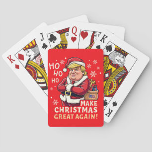 Make Christmas Great Again Trump Santa Claus Red Poker Cards