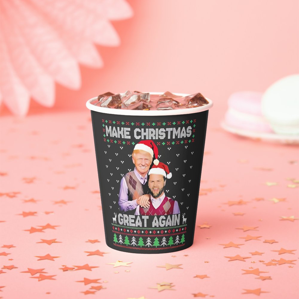 Disover Make Christmas Great Again Trump Vance Xmas  Paper Cups