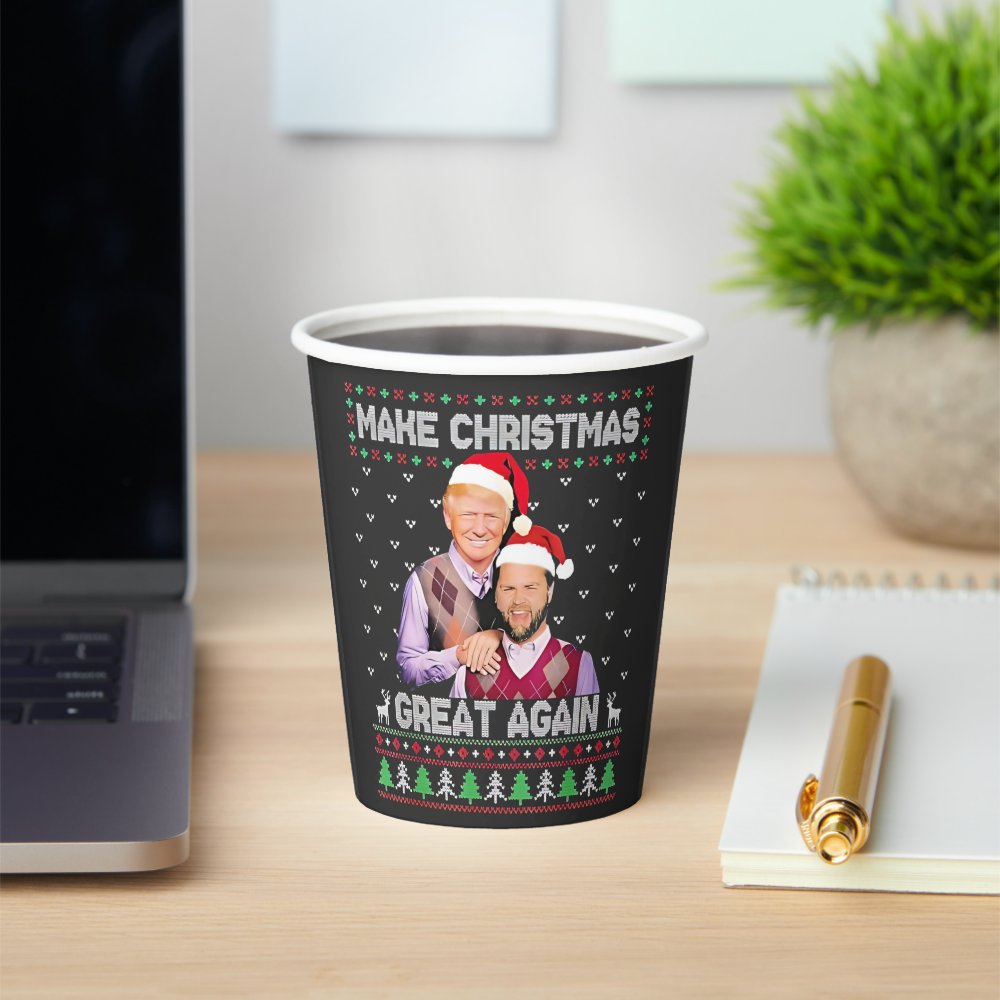 Disover Make Christmas Great Again Trump Vance Xmas  Paper Cups