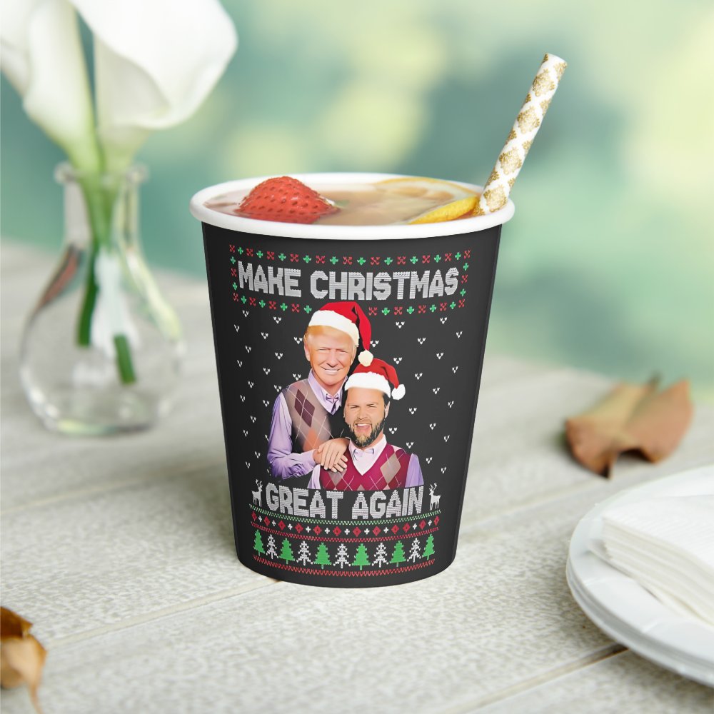Disover Make Christmas Great Again Trump Vance Xmas  Paper Cups