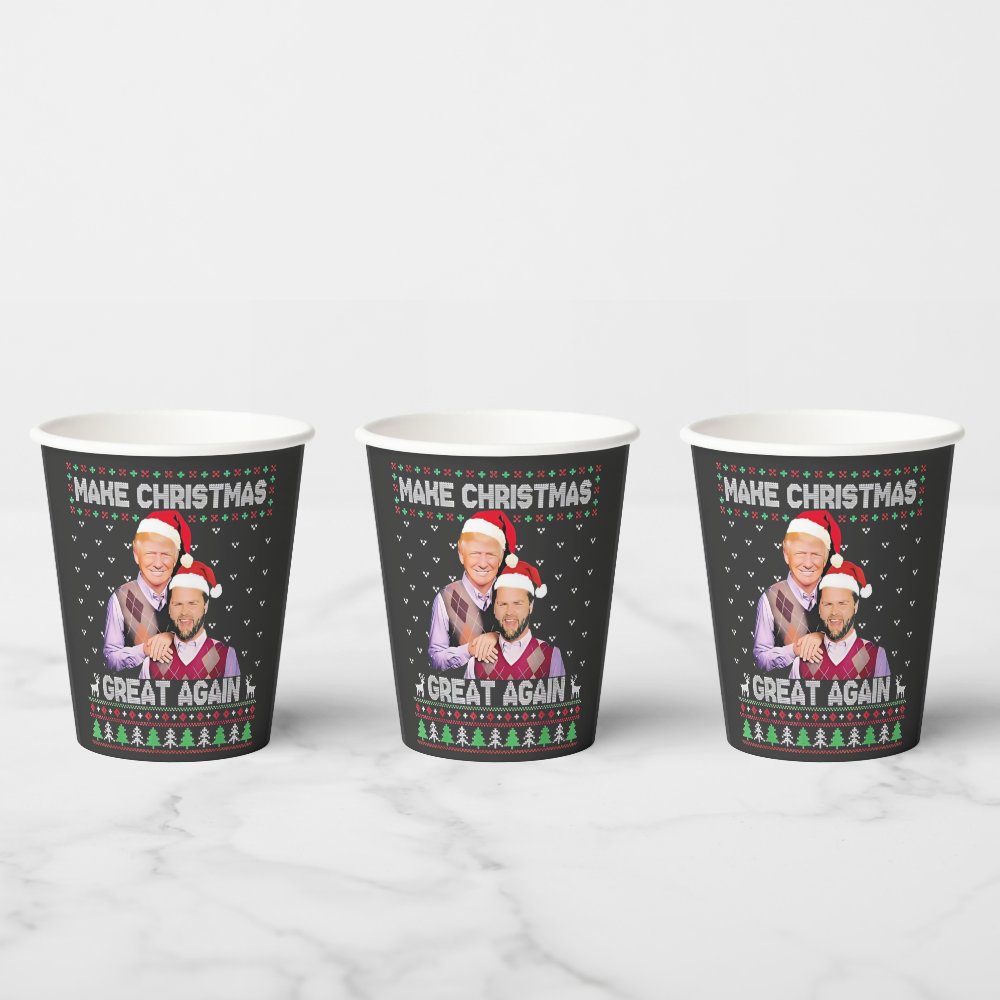 Disover Make Christmas Great Again Trump Vance Xmas  Paper Cups