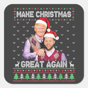 Make Christmas Great Again Trump Vance Xmas Square Sticker