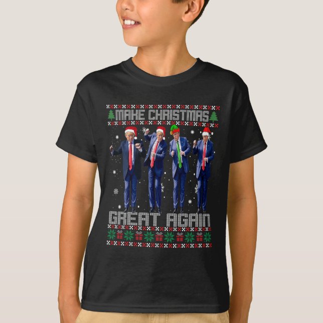 Make Christmas Great Again Ugly Sweaters Trump Dan (Front)