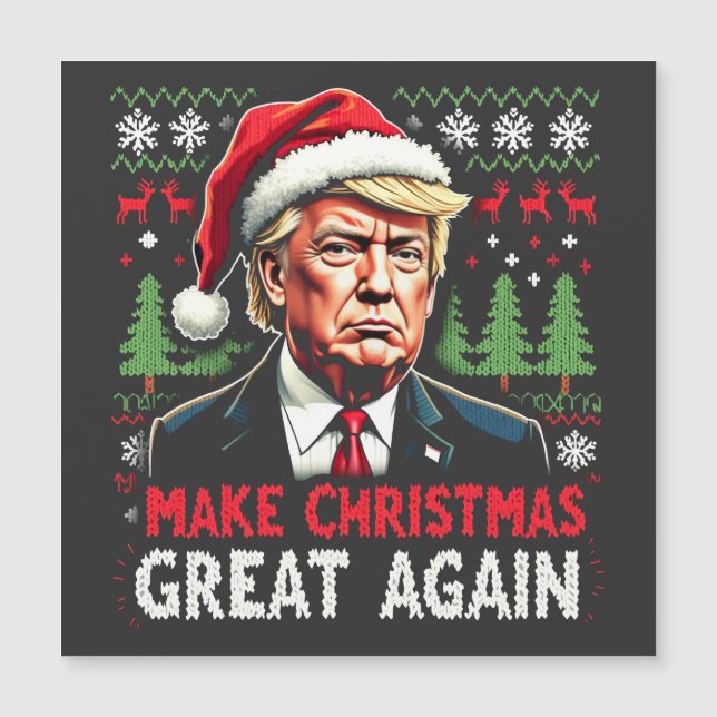 Make Christmas Great Again Ugly Xmas Sweater Trump (Front)