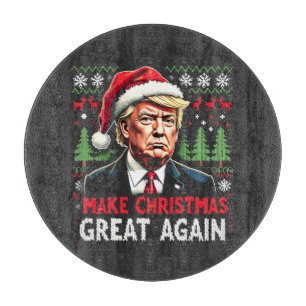Make Christmas Great Again Ugly Xmas Sweater Trump Cutting Board