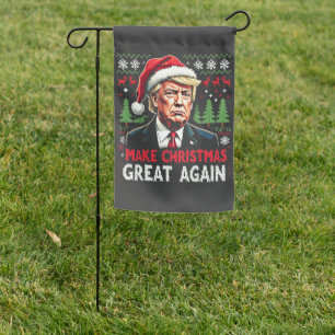 Make Christmas Great Again Ugly Xmas Sweater Trump Garden Flag