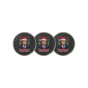 Make Christmas Great Again Ugly Xmas Sweater trump Golf Ball Marker