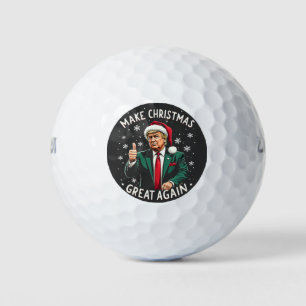Make Christmas Great Again Ugly Xmas Sweater Trump Golf Balls