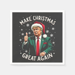 Make Christmas Great Again Ugly Xmas Sweater Trump Napkins