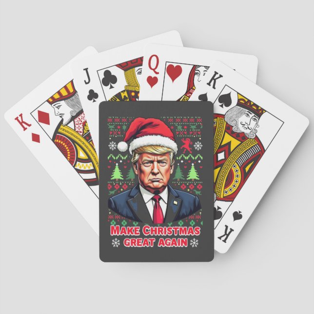 Make Christmas Great Again Ugly Xmas Sweater trump Poker Cards (Back)