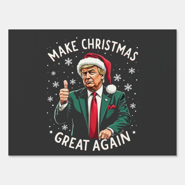 Make Christmas Great Again Ugly Xmas Sweater Trump Sign (Front)