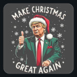 Make Christmas Great Again Ugly Xmas Sweater Trump Square Sticker<br><div class="desc">trump vance,  donald trump,  election 2024,  christmas sweater,  ugly xmassweater,  santa claus,  republican,  vote,  president</div>