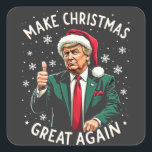 Make Christmas Great Again Ugly Xmas Sweater Trump Square Sticker<br><div class="desc">trump vance,  donald trump,  election 2024,  christmas sweater,  ugly xmassweater,  santa claus,  republican,  vote,  president</div>