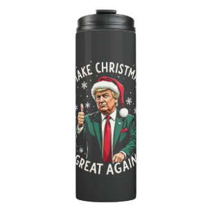 Make Christmas Great Again Ugly Xmas Sweater Trump Thermal Tumbler