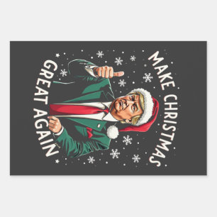 Make Christmas Great Again Ugly Xmas Sweater Trump Wrapping Paper Sheets