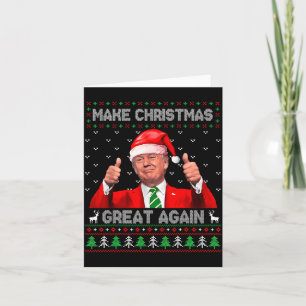 Make Christmas Great Again Xmas Funny Pajamas Ugly Card