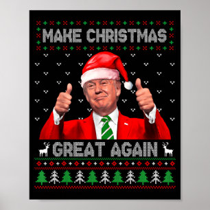 Make Christmas Great Again Xmas Funny Pajamas Ugly Poster