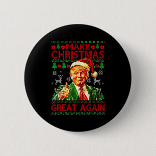 Make Christmas Great Again Xmas Funny Trump Pajama Button