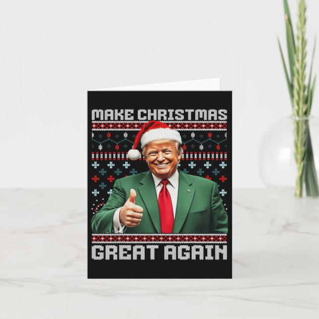 Make Christmas Great Again Xmas Funny Trump Pajama Card (Front)