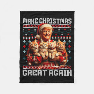Make Christmas Great Again Xmas Funny Trump Pajama Fleece Blanket