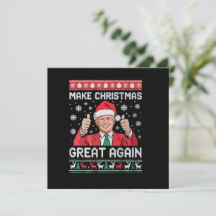 Make Christmas Great Again Xmas Funny Trump Pajama Holiday Card