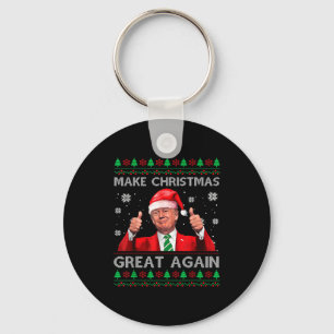 Make Christmas Great Again Xmas Funny Trump Pajama Keychain
