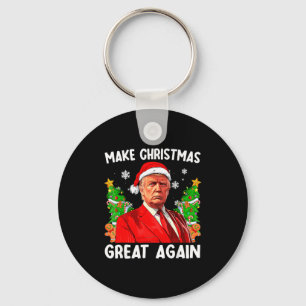 Make Christmas Great Again Xmas Funny Trump Pajama Keychain