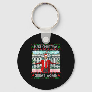 Make Christmas Great Again Xmas Funny Trump Pajama Keychain