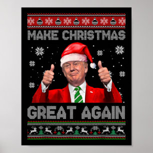Make Christmas Great Again Xmas Funny Trump Pajama Poster