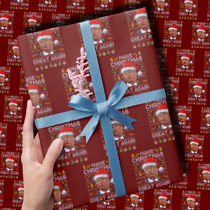 Make Christmas Great Again Xmas Funny Trump Wrapping Paper
