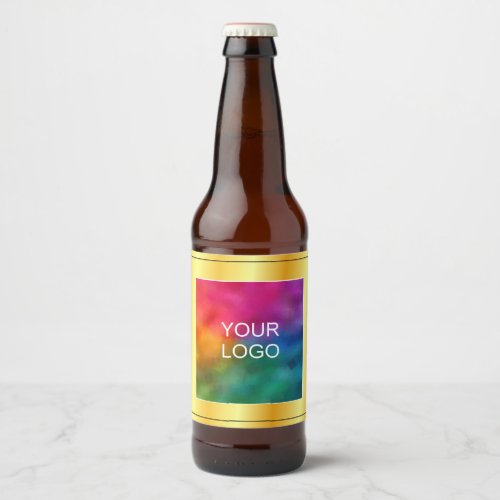 Make Create Your Own Business Logo Faux Gold Beer Bottle Label