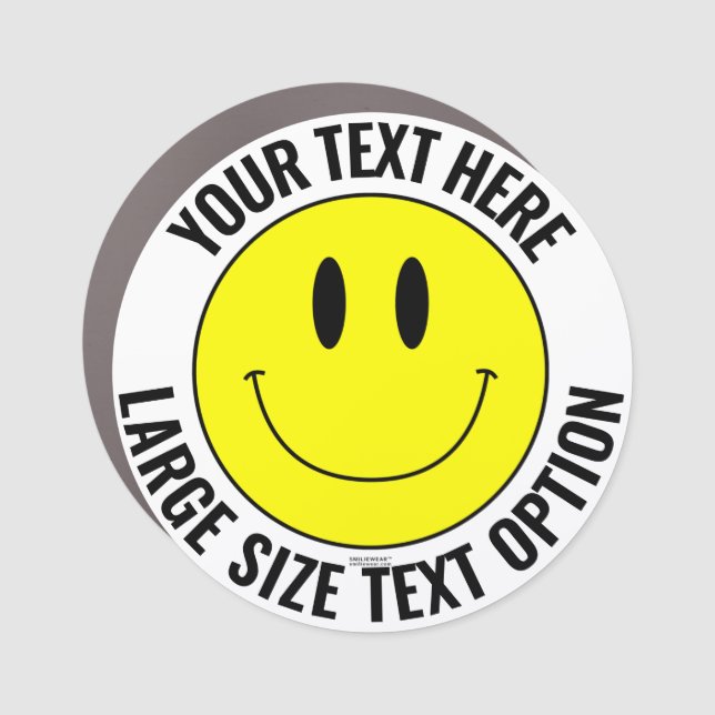 Make Create Your Own Smilie Smile Round Car Magnet (Front)