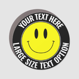 Make Create Your Own Smilie Smile Round Car Magnet