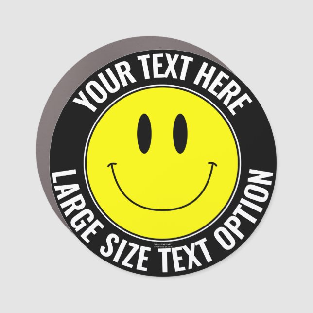 Make Create Your Own Smilie Smile Round Car Magnet (Front)