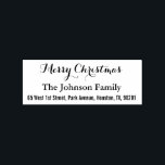 Make Custom Elegant Merry Christmas Return Address Rubber Stamp<br><div class="desc">Create your own custom, personalized, elegant typography / script, Merry Christmas / Happy Holidays / Season's Greetings maple wood return address rubber stamp for all your christmas mails / mailings this holiday season. Simply enter the family name / bride & groom's / wife & husband's names, and address, to customize....</div>