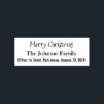 Make Custom Merry Christmas Holiday Return Address Rubber Stamp<br><div class="desc">Create your own custom, personalized, fun typography / script, Merry Christmas / Happy Holidays / Season's Greetings maple wood return address rubber stamp for all your christmas mails / mailings this holiday season. Simply enter the family name / bride & groom's / wife & husband's names, and address, to customize....</div>