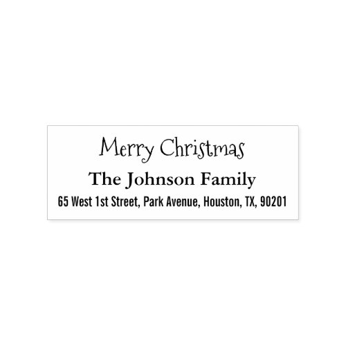 Make Custom Merry Christmas Holiday Return Address Rubber Stamp