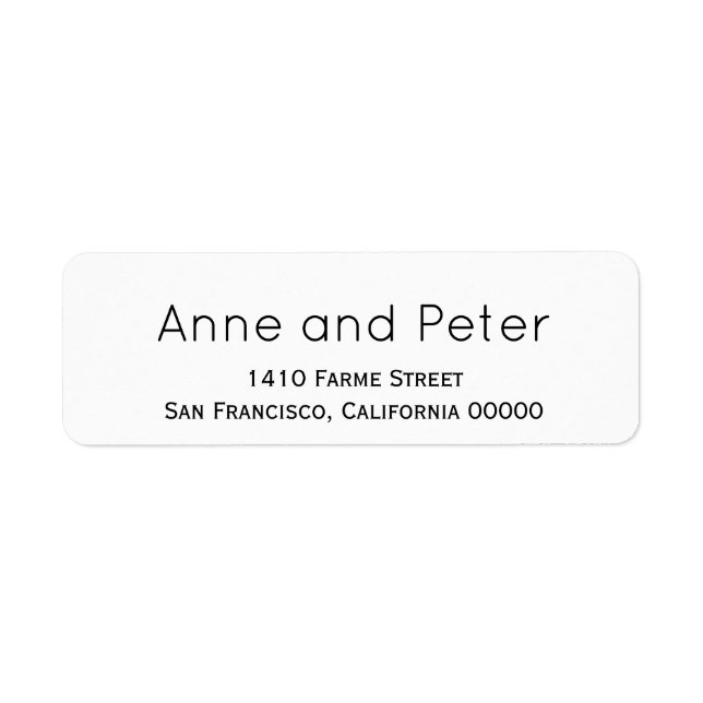 make custom name elegant white wedding label (Front)
