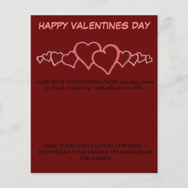 MAKE CUSTOM  PAPER CHIP BAG LABELS (Front)