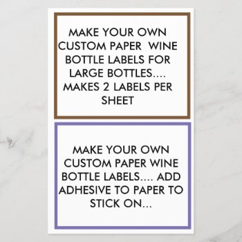 Make Custom  Paper Wine Bottle Labels For Large by CREATIVEWEDDING at Zazzle