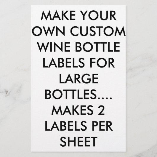 MAKE CUSTOM PAPER WINE BOTTLE LABELS FOR LARGE (Front)